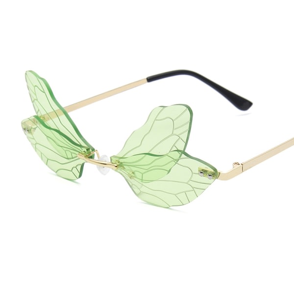 Dragonfly Rimless Solbriller Fairy Wing Shaped Rimless （4#）