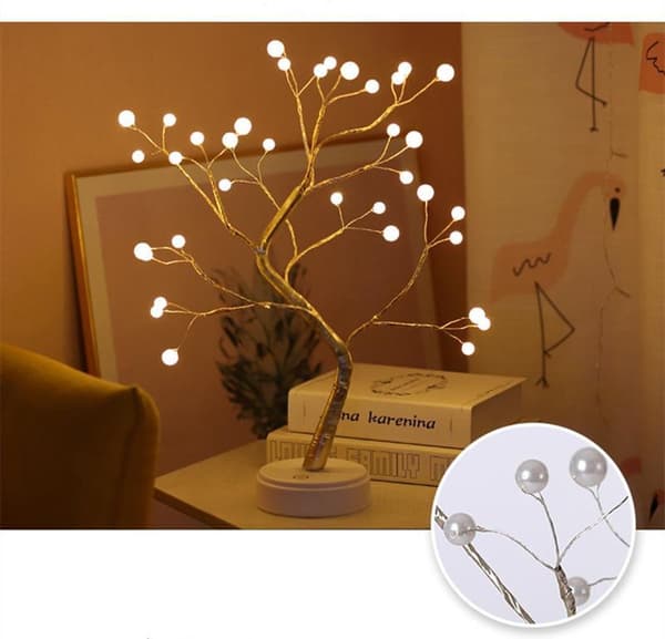 Silver Litet Träd Belysning 108 LED USB eller Batteri Flexibla Grenar B