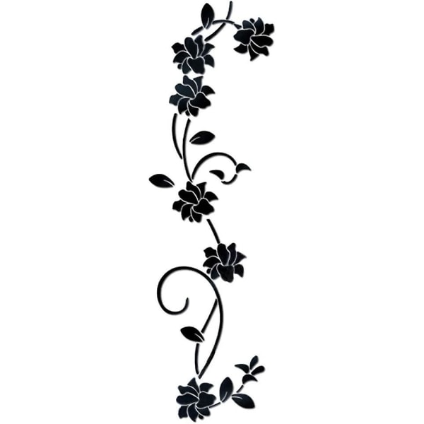 Blomster vineyal spejl wallstickers, elegant vægjustering