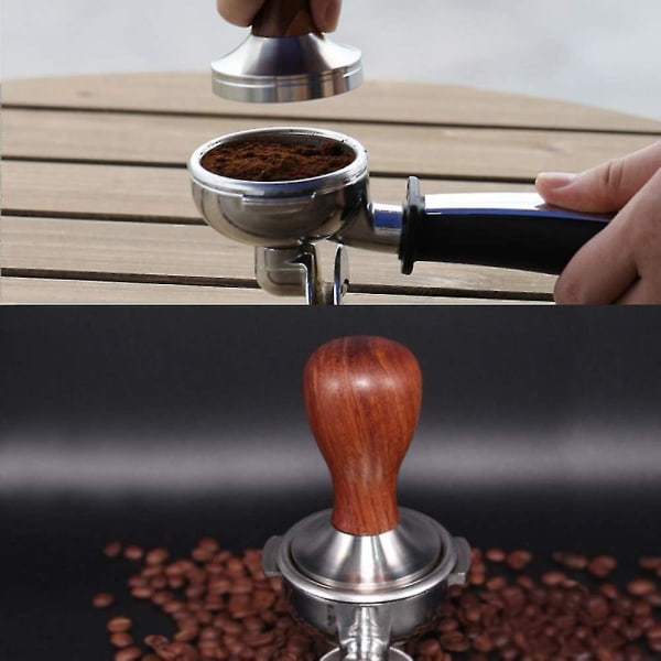51 mm Espresso Tamper rostfritt stål 304 fjäderkaffepulver
