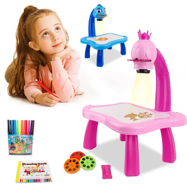 Lasten piirustuspöytä, 35*25*21cm pinkki 1 kpl