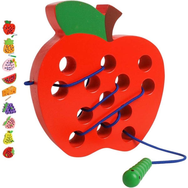 Montessori-snøre-trådlegetøj til småbørn i alderen 3 4 5