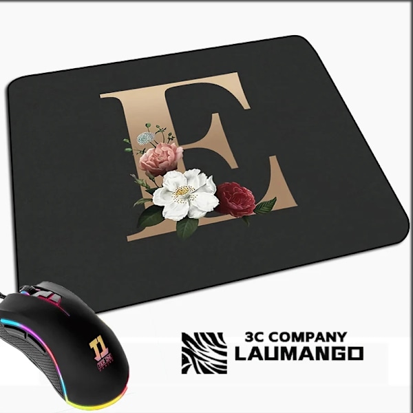 Lille Spillemusmåtte Gylden Initial Navn Mønster Kawaii Musmåtte Gamer Mini Computer Anime Måtte Gummimåtte Pc Tilbehør Måtter GG002033 GG002033 40x45cm