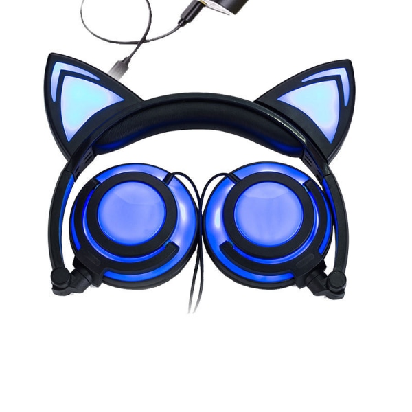 øretelefon katteører, LED-lys sammenleggbare øretelefoner, egnet