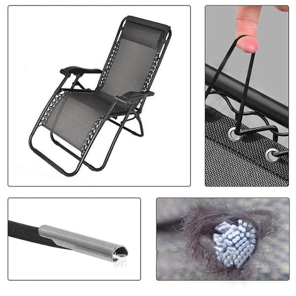 4x Udskiftningssnor til Recliner Stole Zero Gravity Have Solstol (2 Lange og 2 Korte)