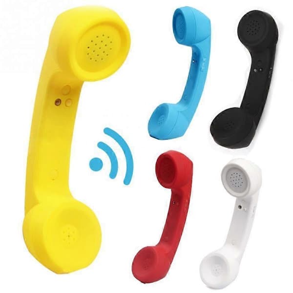 Wireless Bluetooth-compatible Retro Receiver Anti-radiation Telephone Handset External Microphone-FF- black