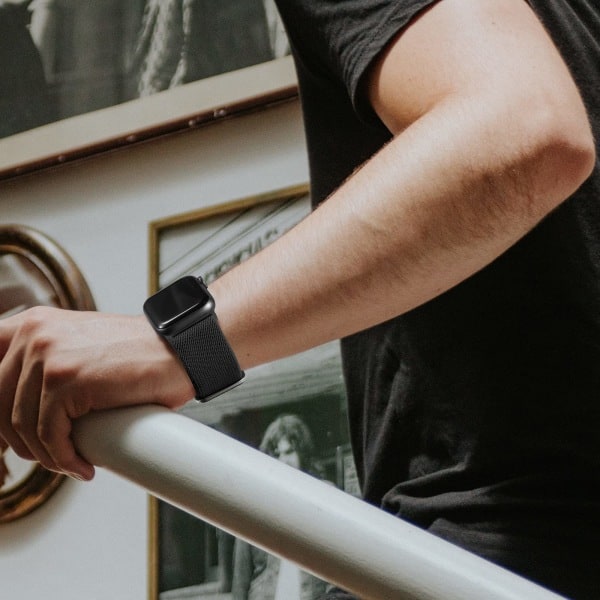 Pakke med 2 remme, kompatible med Apple Watch remme 45 mm 44 mm 42 mm, øje til iWatch SE Ultra Series 8 7 6 5 4 3 2 1, Sort/Grøn