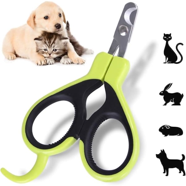 Nagelklippare för husdjur - Nagelklippare för kanin, valp, kattunge, marsvin, liten hund - skarp, säker, anti-scratch (grön)