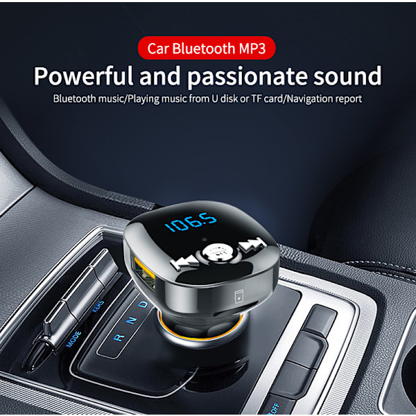 INF FM-lähetin autoon - Bluetooth-sovitin QC3.0 auton latauslaitteella