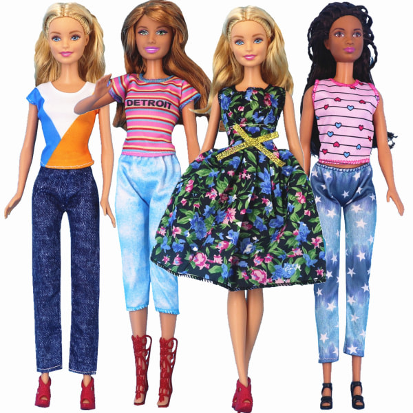 Barbie mode outfit, 10 stycken, 10 docka tillbehör, för