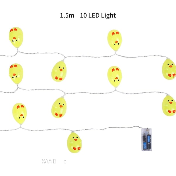 10 LED-påske-strenglys Easter Chick LED-strenglys