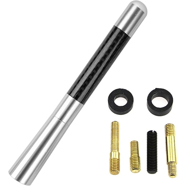 3 stk Bil Antenne Bil FM-antenner, Lastbilmodtager med Kulfiber Sort Finish, Signalforstærker til Lastbil, SUV, Pickup, Varebil