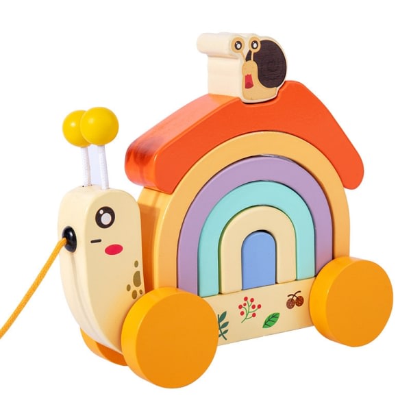 Pædagogisk legetøj regnbuetraktor baby stable legetøj