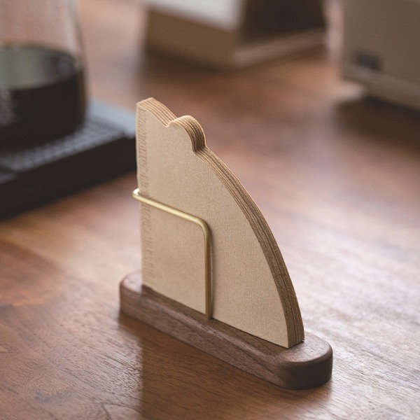 Træ Opbevaringsstativ Kaffe Filter Holder Filterpapir Stativ