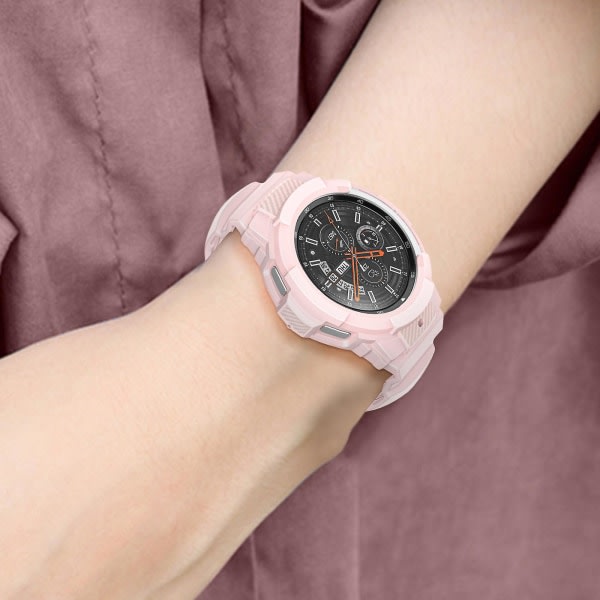 Kompatibel med Galaxy Watch 5/5 Pro / 4-remmer Justerbar Silikonrosa