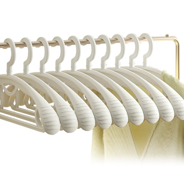 360 graders roterende tøjbøjle, ekstra tyk bred skulder Skridsikret standard tøjbøjle til voksne, perfekt til daglig brug 10-pak hvid