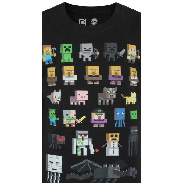 Minecraft barn/pojkar officiella sprites karaktär T-shirt Ja Midnight Black Years (12/13)
