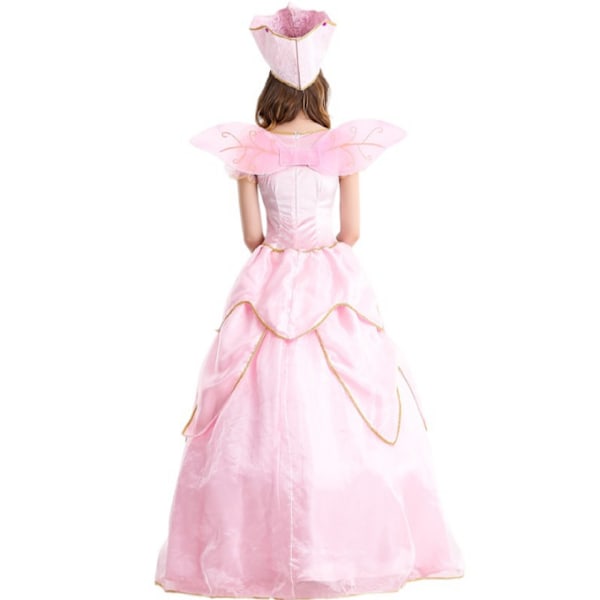 Klassisk lyserød prinsessekostume til kvinder i 3 dele S