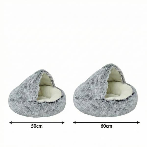 Hule Kattehule 50 cm Beroligende Donut Grå til Små Hunde Katte Gray M