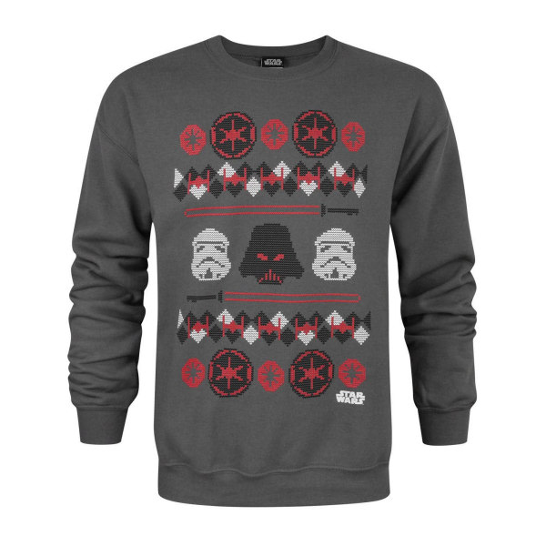 Star Wars Darth Vader Fair Isle juletrøje til mænd S Charco Charcoal S