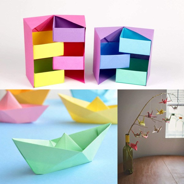 Fyrkantig handgjord origami 10 färger