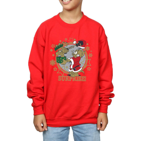 Tom And Jerry Boys Christmas Surprise Sweatshirt 7-8 Years Red 7-8 Years