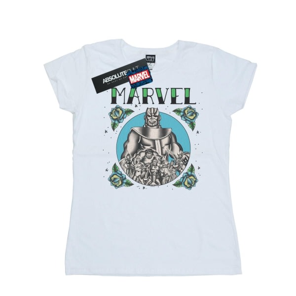 Marvel Dam/Ladies Avengers Group Tatuering T-shirt bomull L Whi Vit L