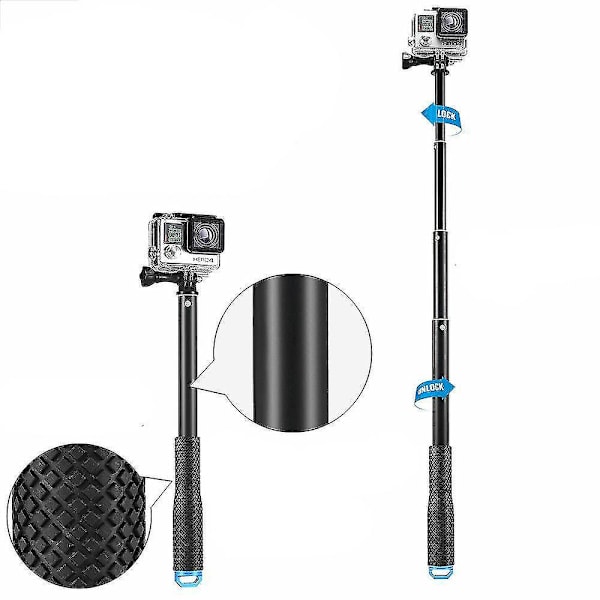 36\" Selfie Stick Handgrepp Förlängningsstång för Gopro Hero/session 9 8 7 6 5 4 3+