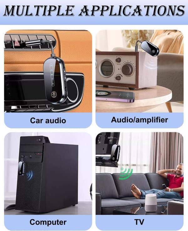 2 i 1 Bluetooth Transceiver 5.4 Trådløs Adapter til Fly med 3,5 mm