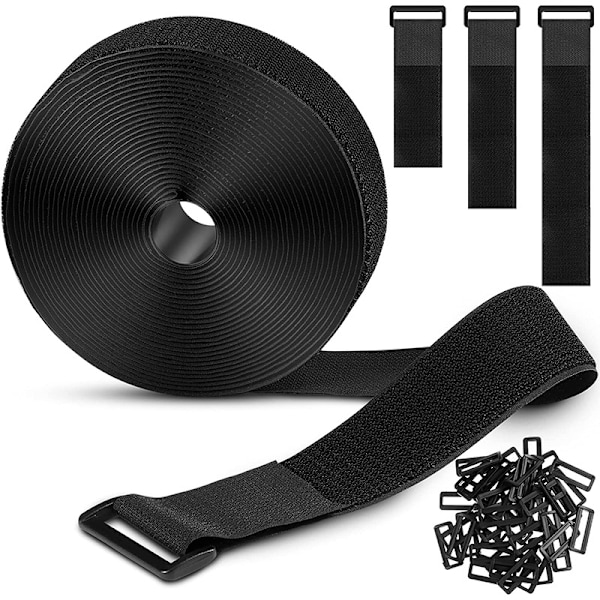 10 m x 25 mm Återanvändbara kardborrband, justerbara buntband