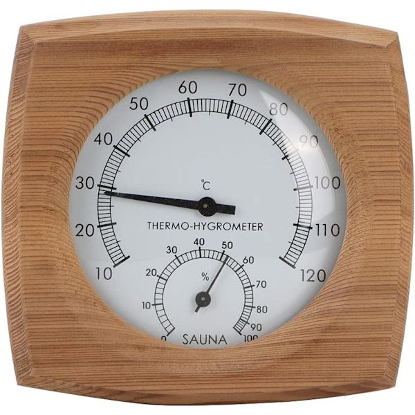 Saunan sisätermohygrometeri, 2-in-1 puinen