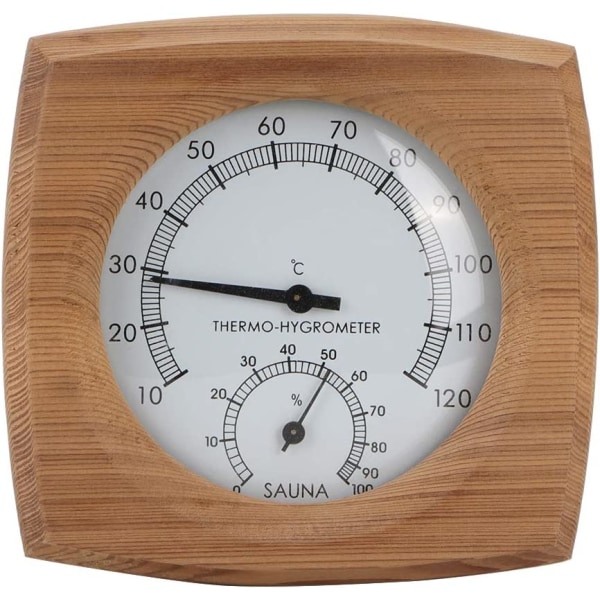 Termometer/hygrometer, innvendig tre 2-i-1 for badstue badstue