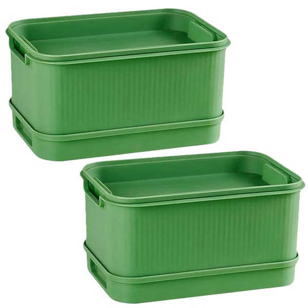 Sprouting Kit for Seeds with Drainage Holes and Drainage Tray, Upgraded Stackable Tray for Microgreens, Fresh Organic Bean Sprouts-FF- 2pcs