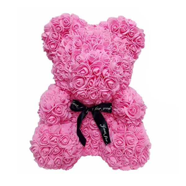 Rosbjörn Ros Blomma Nalle för Årsdag Födelsedagar Bröllopsduschar Flickvän Hustru Mammor Ny pink