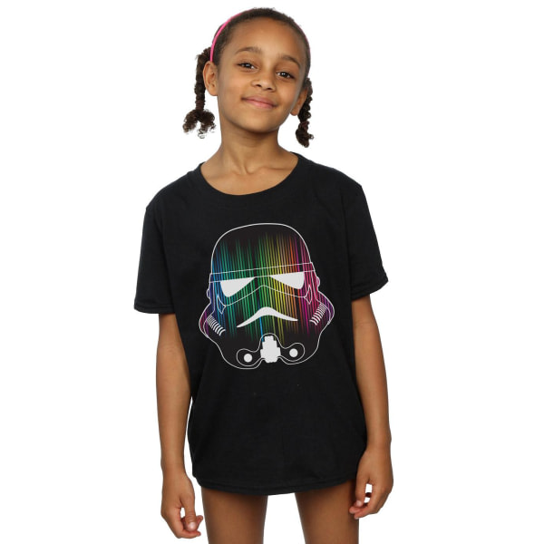 Star Wars Girls Stormtrooper Vertical Lights puuvillainen T-paita 5-6 musta 5-6 vuotta