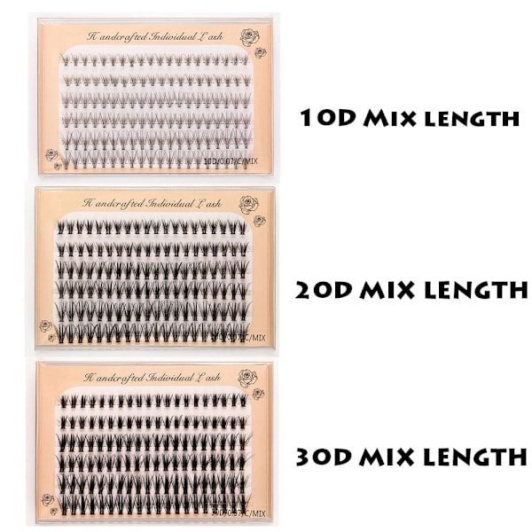 6 rader individuella fransar Mjuka Tjocka 8 MM30D 30D - hög kvalitet