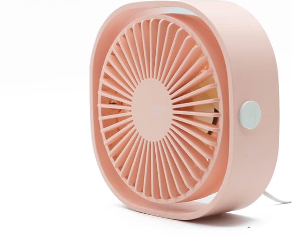 USB Miniventilator Lydløs Bordventilator 3 Hastigheder Pink Pink