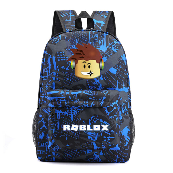 Roblox Barn Pojkar och Flickor Student Ryggsäck Resväska Blå