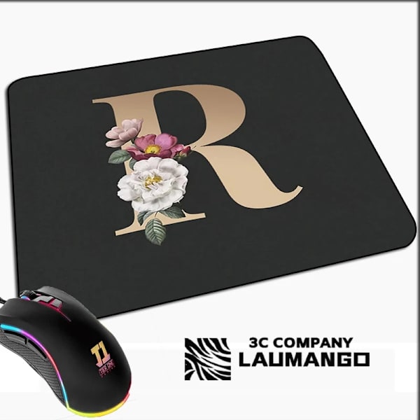 Liten spelmusmatta Gyllene initialt namnmönster Kawaii musmatta Gamer Mini dator Anime matta Gummimatta Pc Tillbehör Mattor GG002046 GG002046 20x25cm