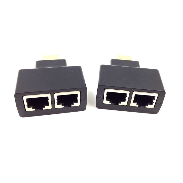 HDMI til RJ45 netværksadapter, Qaoquda 1080P HDMI hænger til dobbelt RJ45 til netværk CAT5e CAT6 Converter Extender