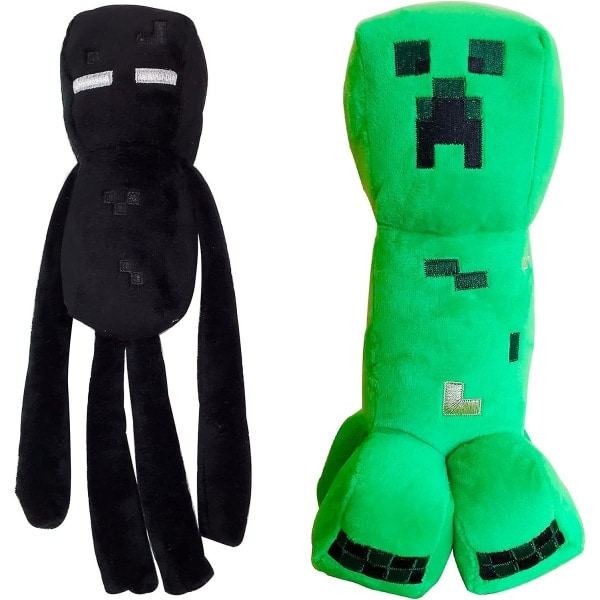 2 st Creeper och Enderman - Plyschleksaker