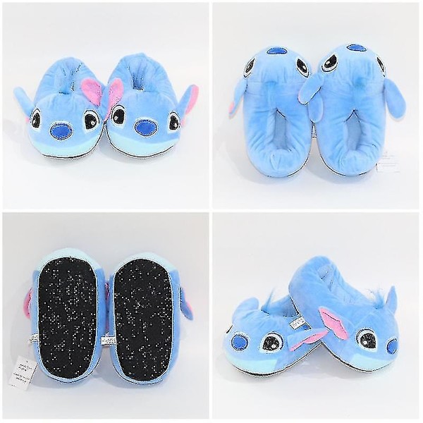 Stitch Angel Tofflor för Kvinnor och Flickor, Fluffiga och Varma Vintertofflor, Cartoon Hustomttofflor för Pojkar och Vuxna