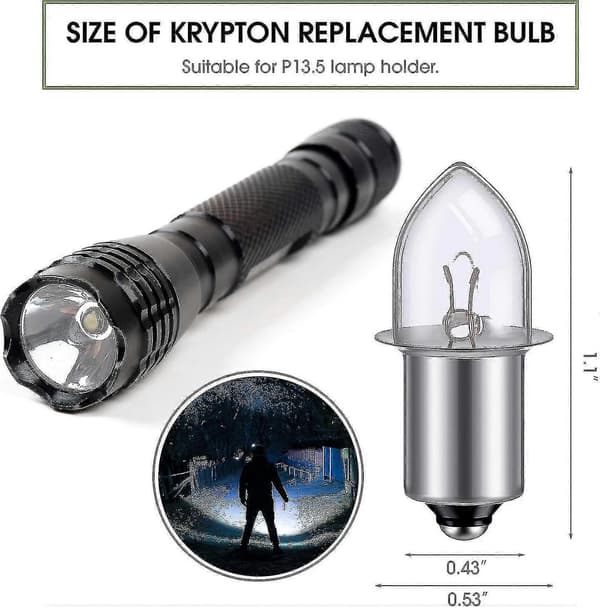6V/4D-4.8V 0.75A Bajonetti Krypton Vaihtolamppu Taskulamppu (3 kpl) - Perfet-FF- 3