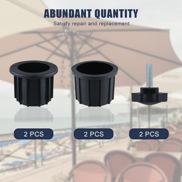 Reservedele til parasolfod - Reservedele til parasol - Inkluderer 4 stk. parasolhulring og 2 stk. håndskrueknapper - Parasoltilbehør...