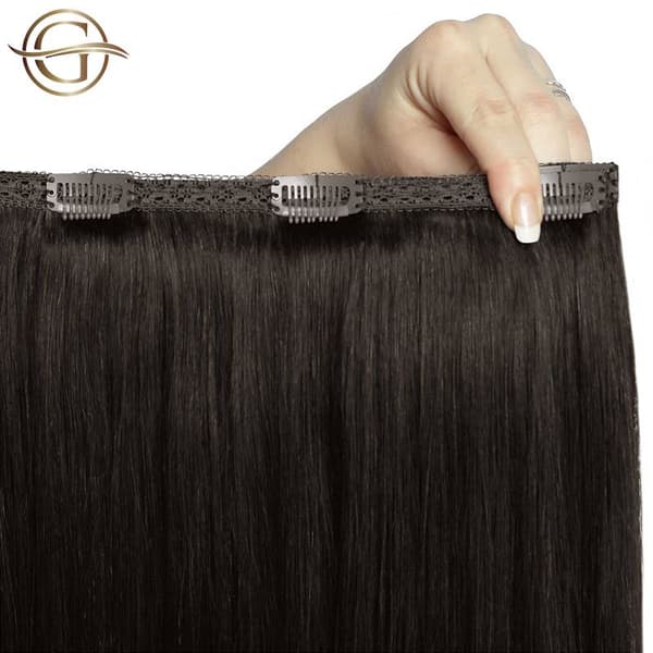 Gold24 Clip-on løshår 2# mørkebrun - 60 cm