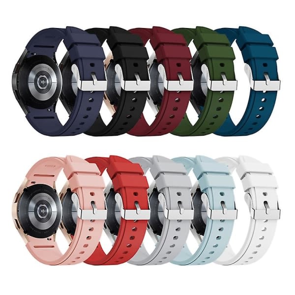 Klokke Myk Silikon 20 mm erstatning Smartwatch Håndleddsrem kompatibel Samsung Galaxy Watch4 40/44 mm Jikaix Vinrød