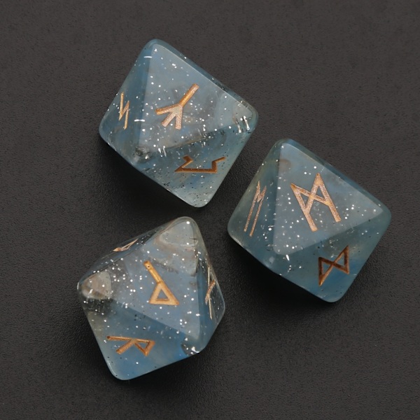 3 stk Harts Tærninger Sæt 8-sidede Runde Tærninger Resin Assorterede Polyhedriske Tærninger Sæt Polyhedrisk Divination Bordplade Tærning Blue 0.02