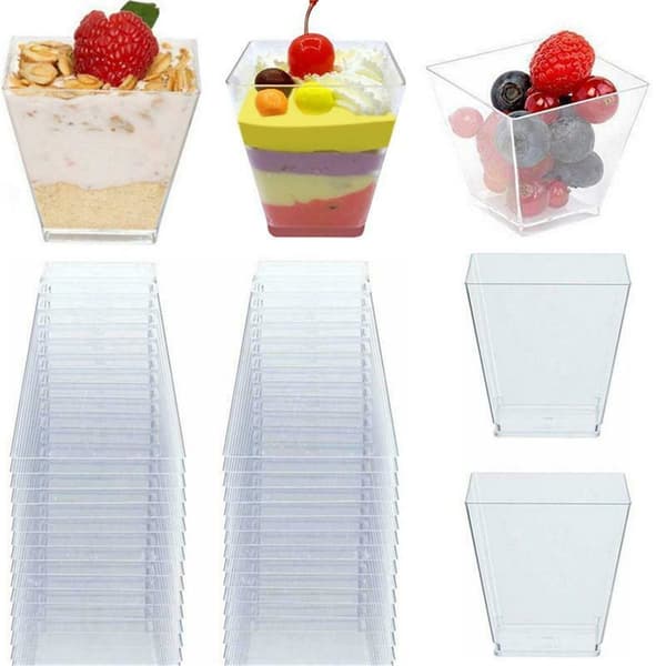 Plastglas för Dessert-FF- 50pcs