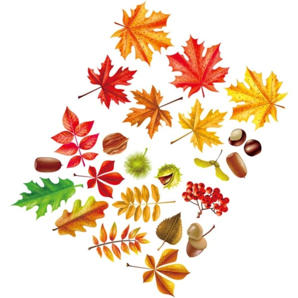 Efterår Vægoverføringsbilleder Thanksgiving Stickers Leaf Autumn Leaves