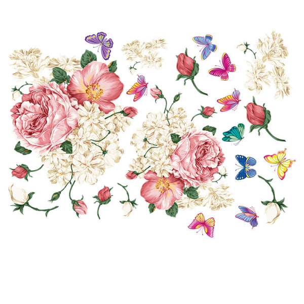 Peon Rose Blomster Veggdekor Soverom Veggmalerier (Størrelse: 83cm x 60cm)